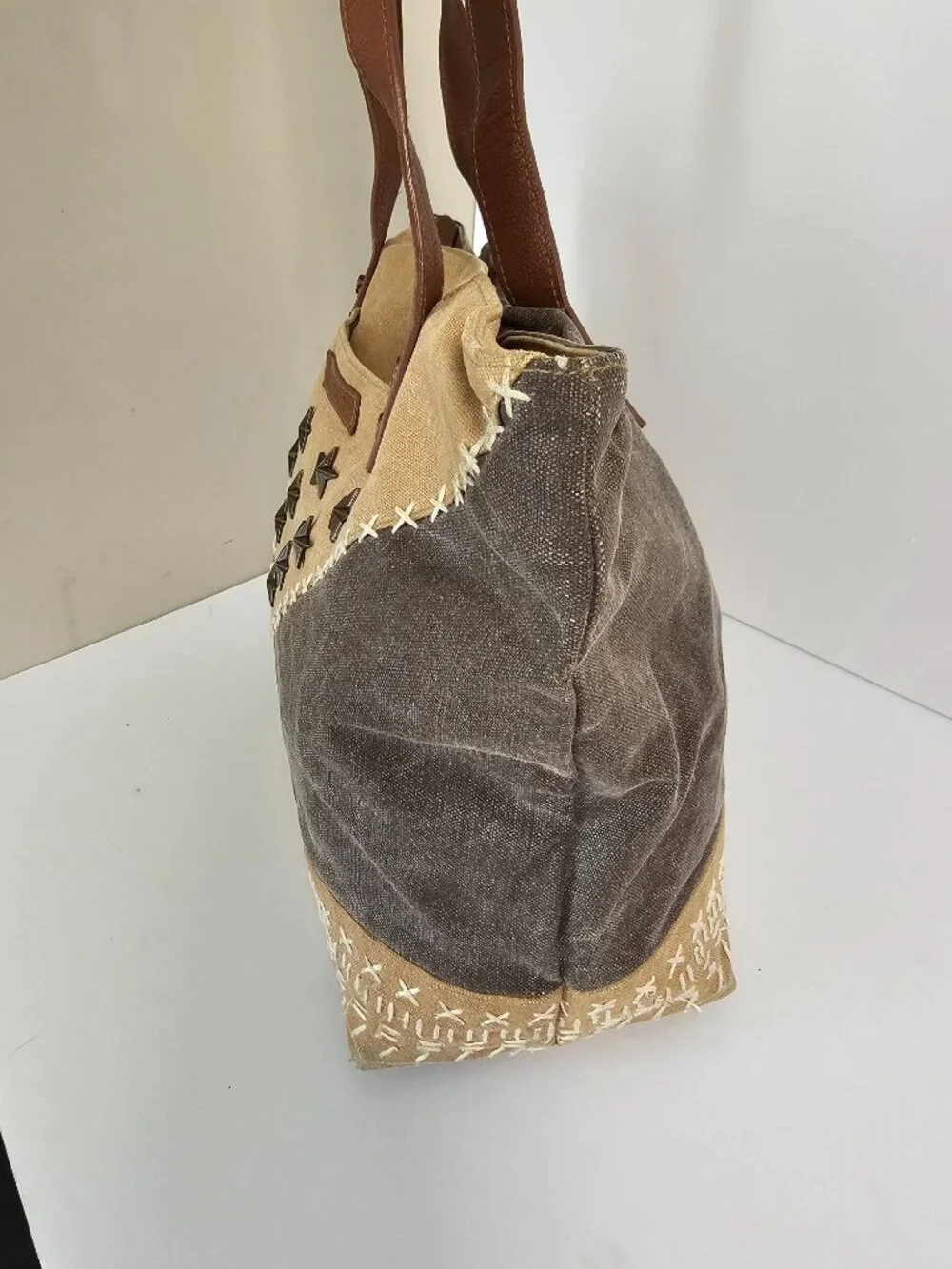 Bella Taylor Satchel Bag Canvas Brown Boho Grunge Loved